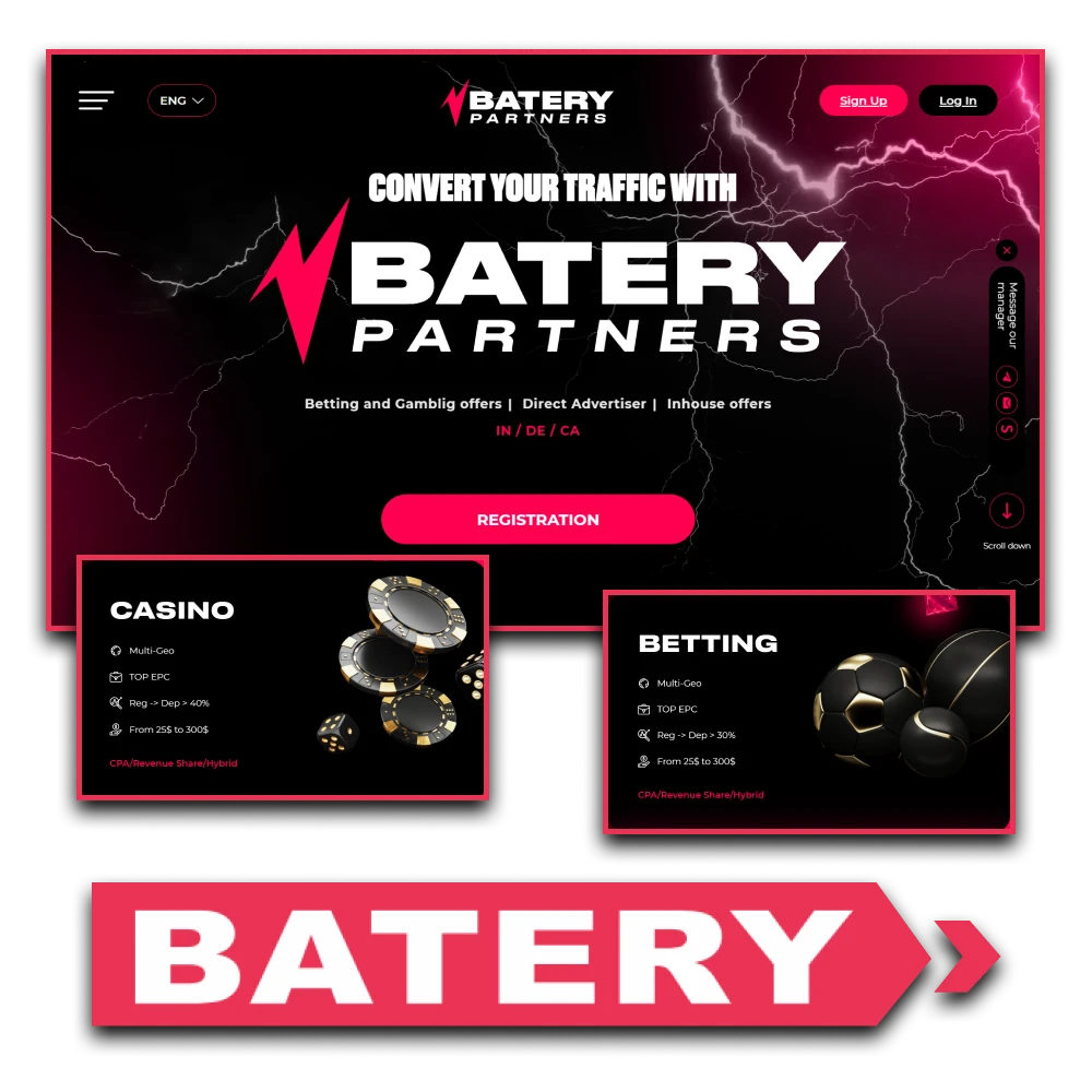 Become a member of the Batery affiliate program.