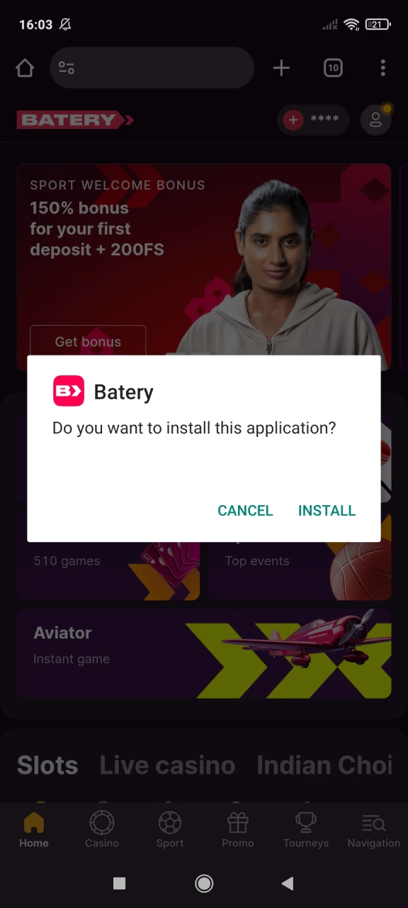 Now you can install Batery app on Android.