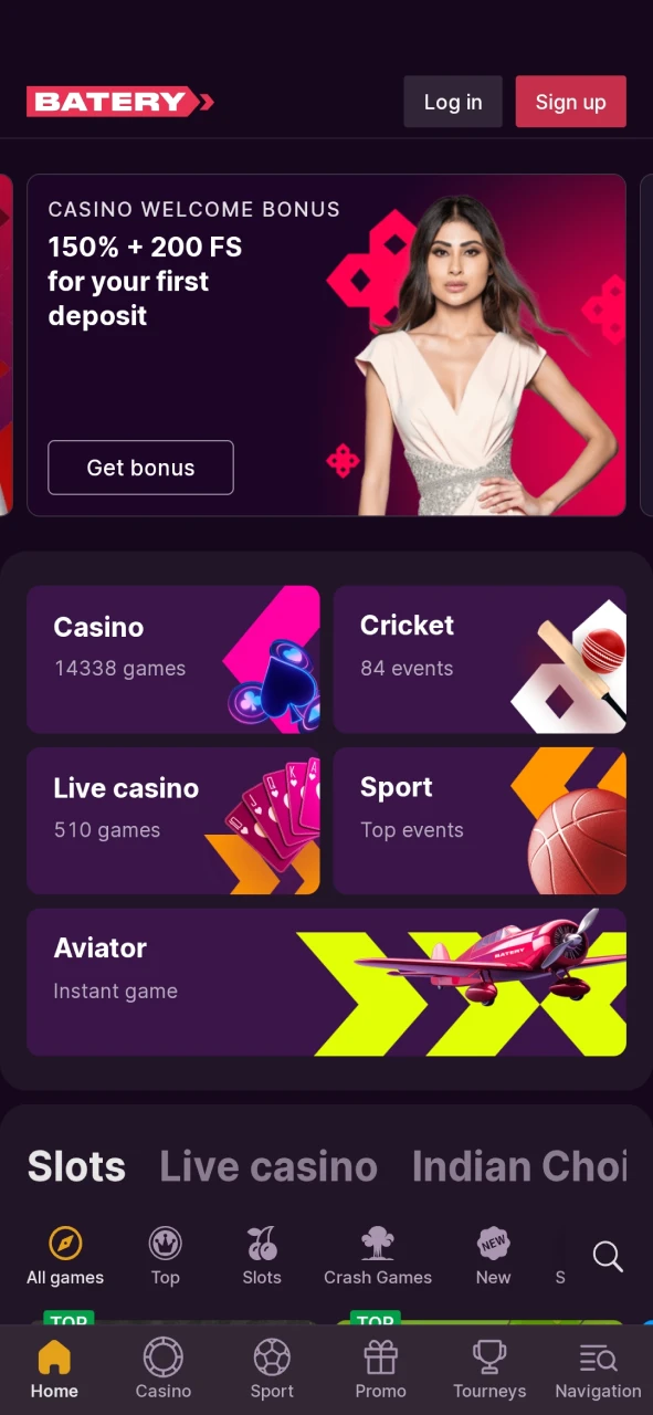 Open the Batery website to download the app for iOS.