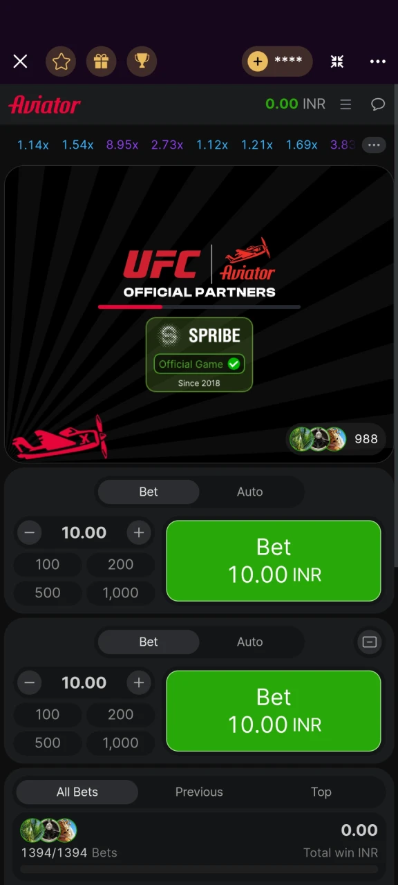 The process of downloading the game Aviator on Batery.