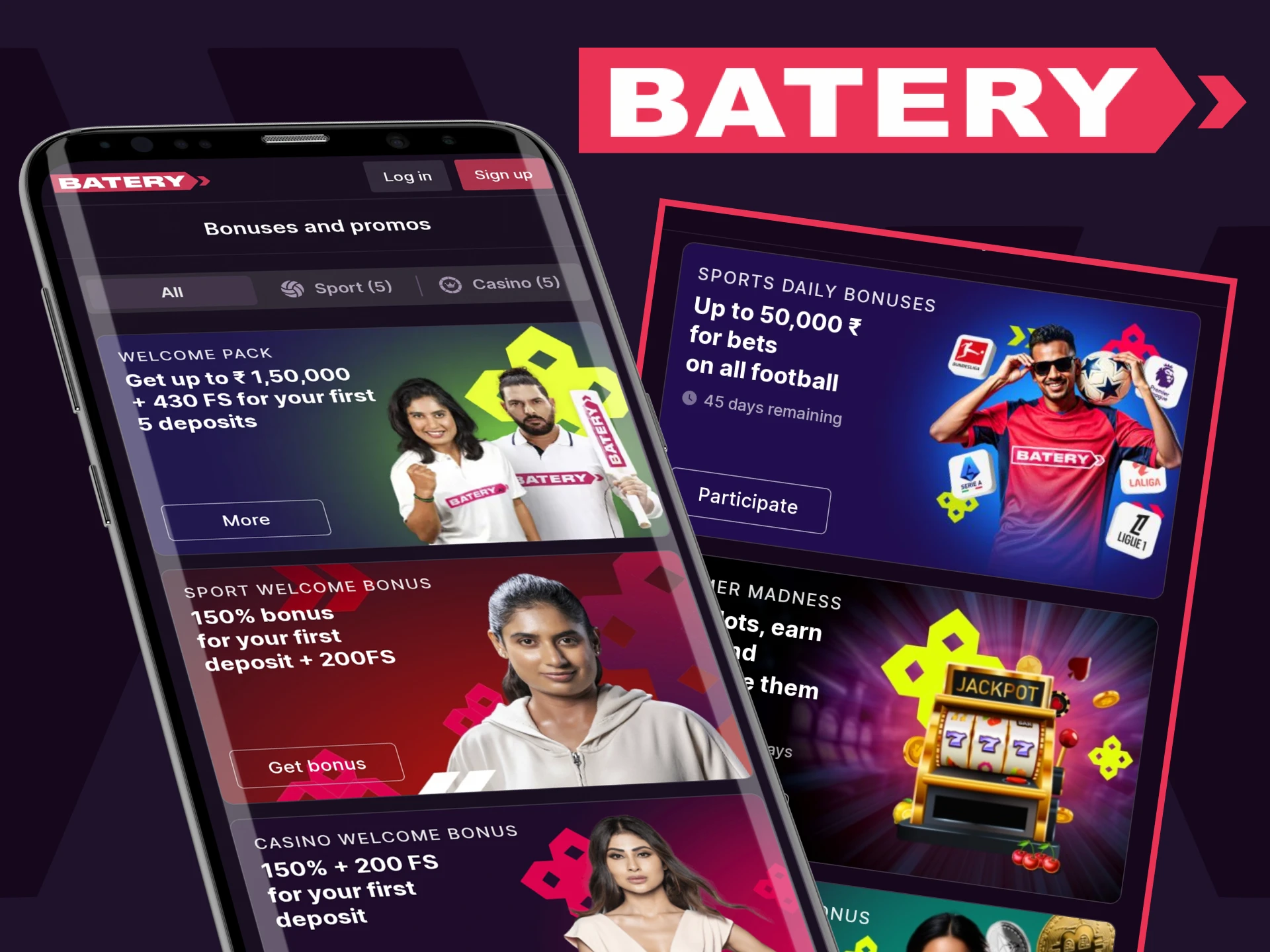 You can also use bonuses in the Batery application.