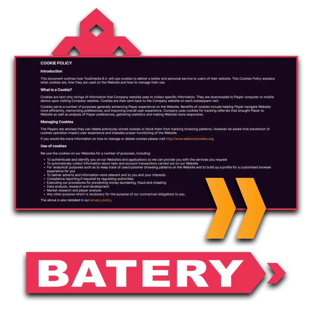 Review the cookie policy on Batery.