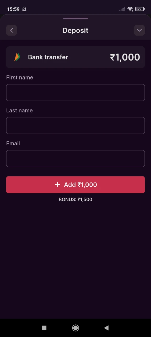 Complete your deposit to Batery.