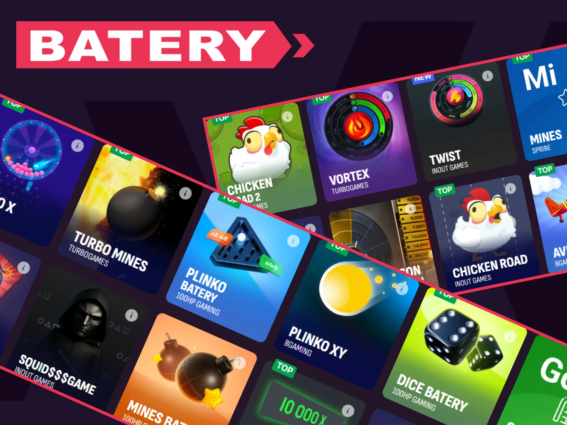 Visit the Arcade games section on the Batery website.
