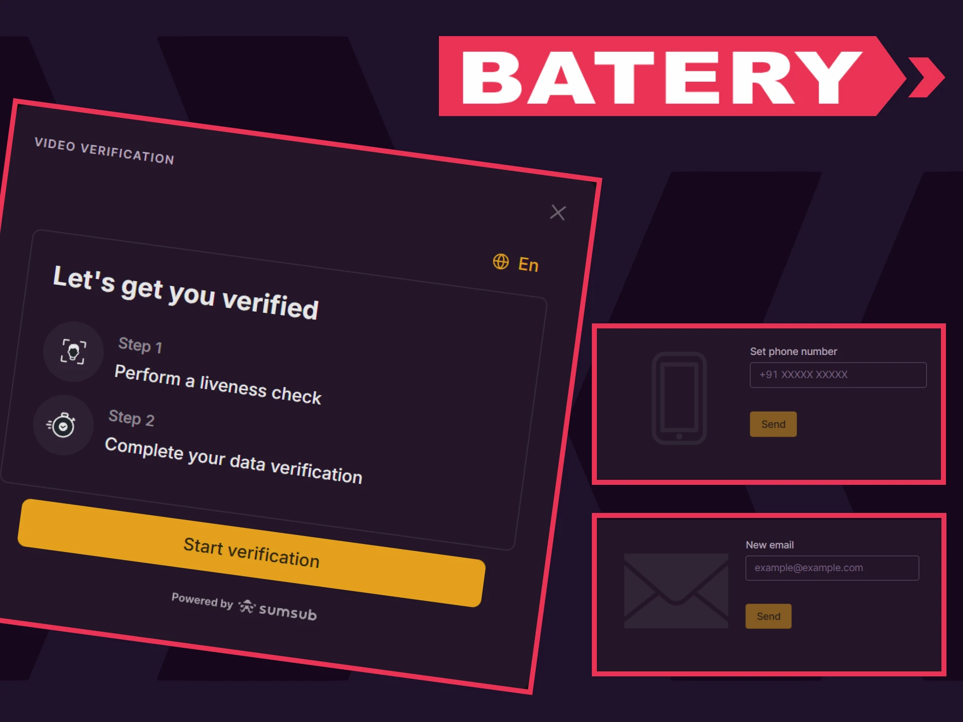 Go through verification on the Batery website.