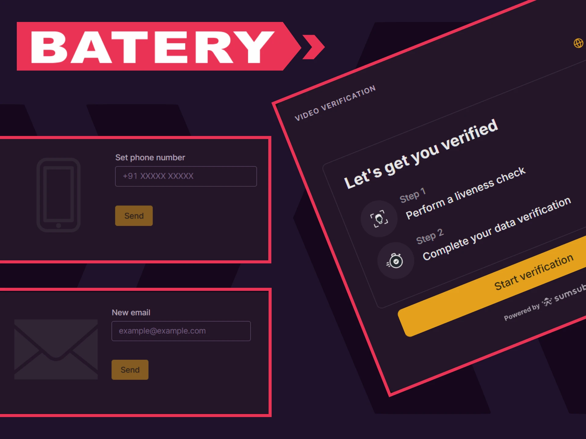After registration, you must pass verification on the Batery website.