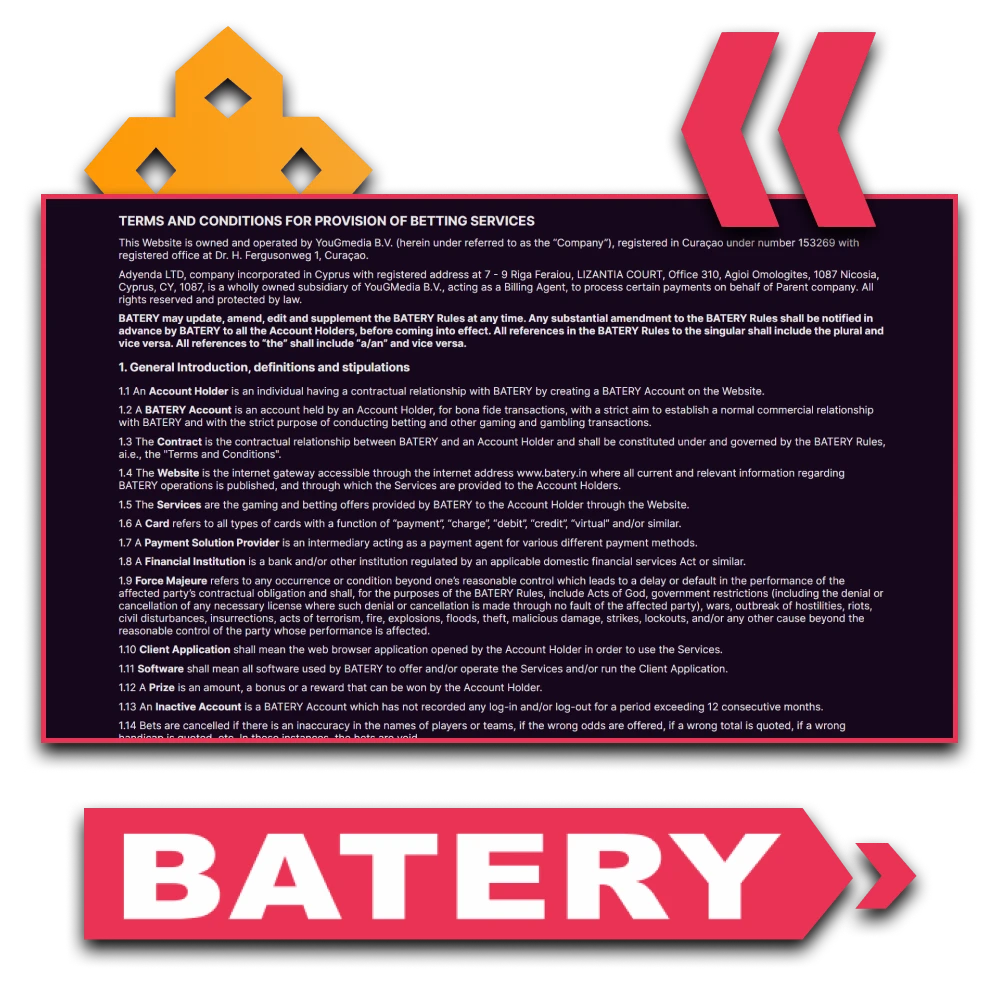 Please review the terms and conditions of the Batery website.